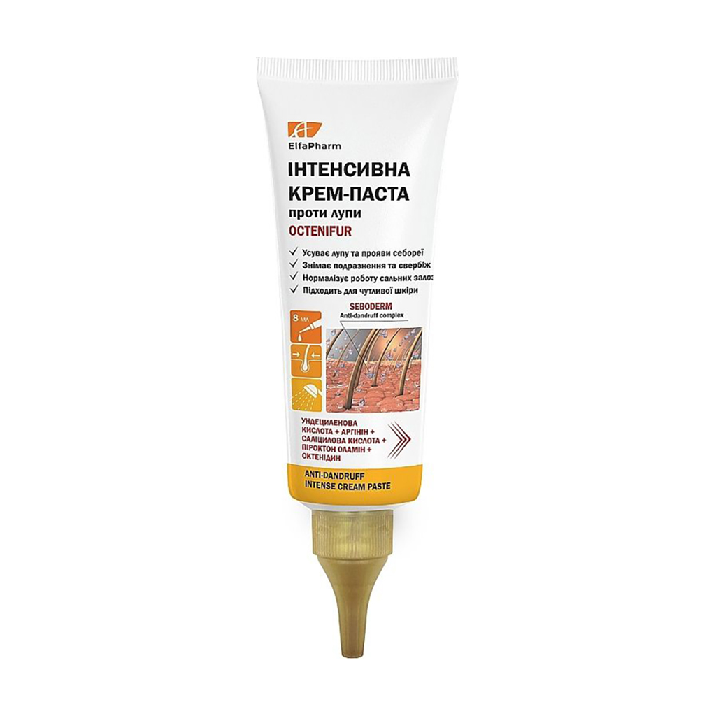 Уцінка! Інтенсивна крем-паста для волосся Elfa Pharm Octenifur Anti-Dandruff Intense Cream Paste проти лупи, 75 мл